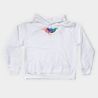 Rainbow wave. Colorful paint splash. Kids Hoodie